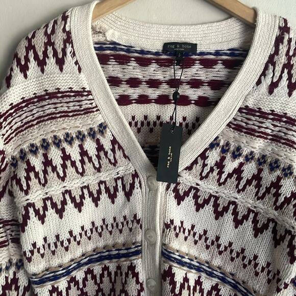 RAG & BONE Willow Fair Isle Wool Cardigan - Picture 4 of 16